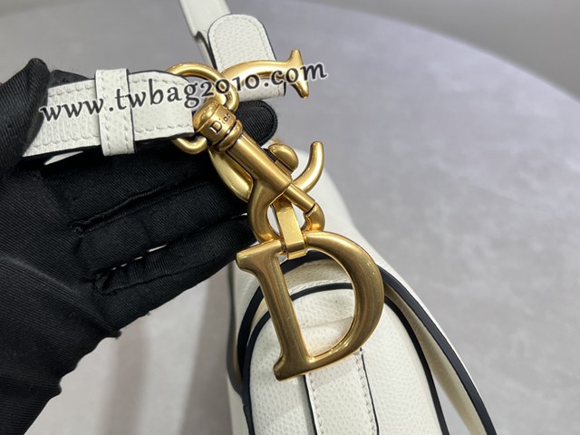 Dior专柜经典马鞍包迪奥高仿原单白色大号马鞍包腋下肩背包 djfk1633